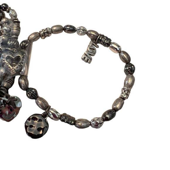 New Icon Collection Love Stretch Bracelets Silver Beads Hearts - Picture 5 of 9